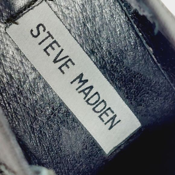 Steve Madden Rozamare Black Leather Slip On Elastic Gore Ankle Boots E451 - Picture 8 of 13